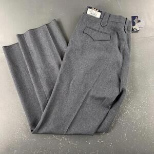 Circle S Pants Mens 42 Heather Blue Western Slacks Unhemmed Ankle Color 10 NWT